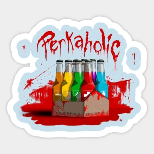 Zombie 8-Pack Bloodied Perkaholic on Light Blue Sticker